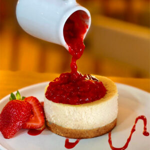 cheesecake zero com geleia de morango